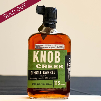 Knob Creek Rye Sold Out Caraluzzi's Knob Creek Single Barrel Select Rye