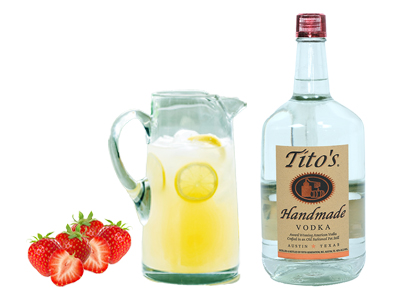 Titos strawberry Lemonade cocktail
